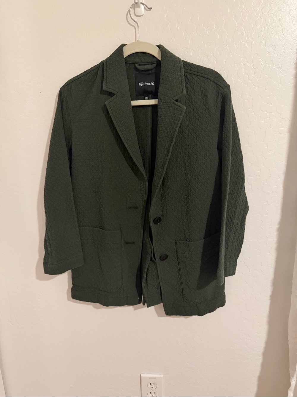 Madewell Dark Green Oversized Textured Women's Sweater Blazer